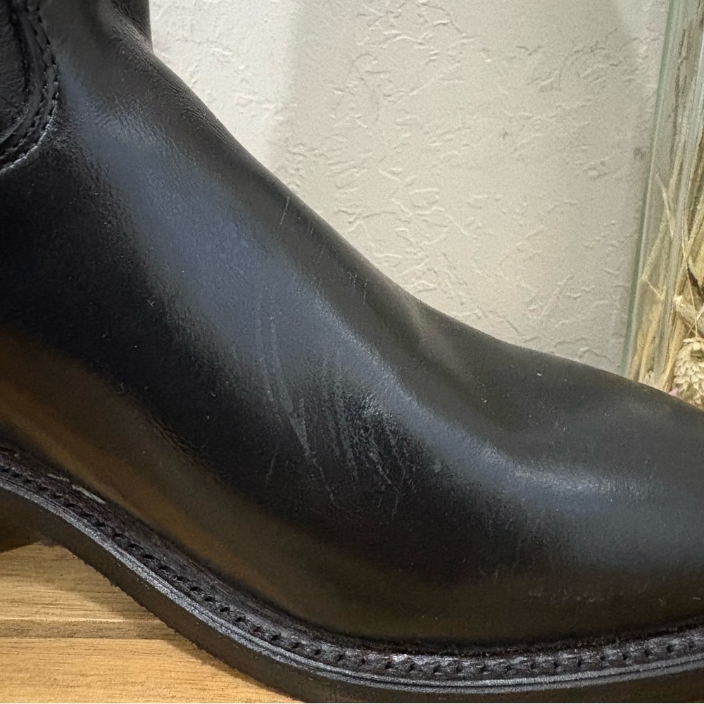 Vintage NWT Justin Boots 3040 Black Roper Boots Men’s 9D USA NOS w/Box - Picture 12 of 15